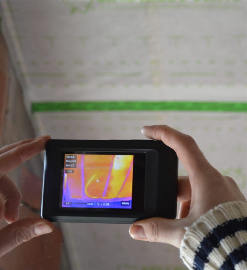 Verificare termografică a izolației cu celuloză montată sub membrană activă